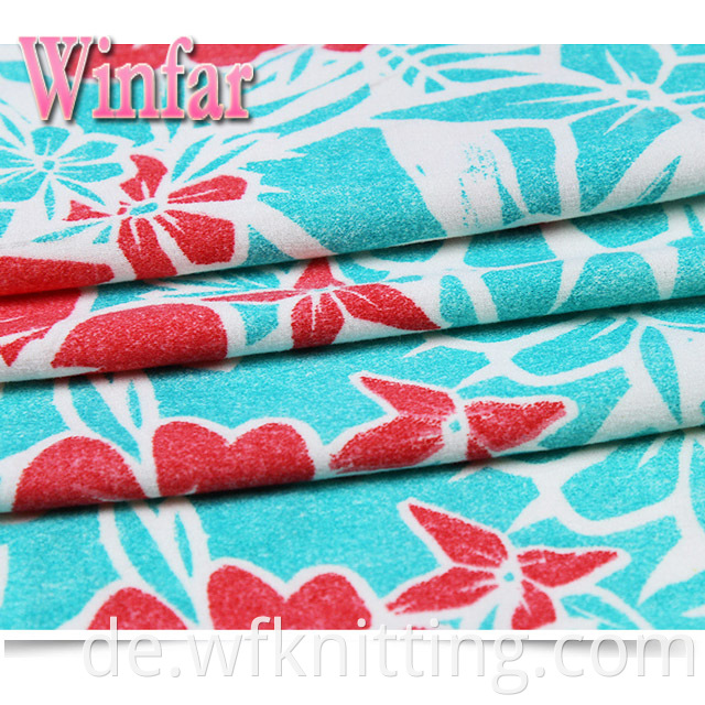 Flower Polyester Knit Jersey Fabric